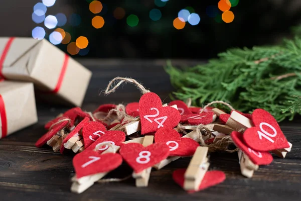 Kalender Adven Yang Disiapkan Untuk Hari Libur Natal Yang Indah — Stok Foto