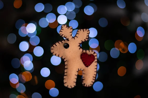 Handmade Merasa Rusa Lampu Bokeh Berwarna Warni Dekorasi Natal Diy — Stok Foto