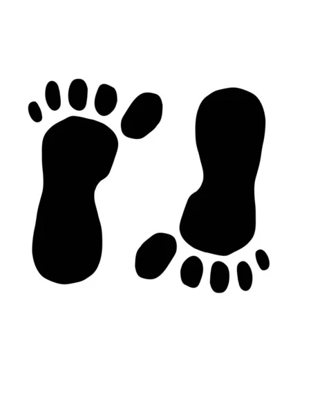 Menschlicher Fußabdruck Drucken Schwarzer Abdruck — Stockvektor