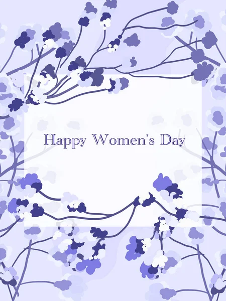Festliche Grußkarte Für Den März Die Aufschrift Happy Women Day — Stockvektor