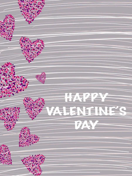Spring Card Invitation Valentine Day Happy Valentine Day Template Many — Stock Vector