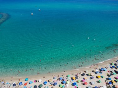 26 july 2022- Tropea-Italy-The beautiful beach of Tropea, in Calabria, seen from above