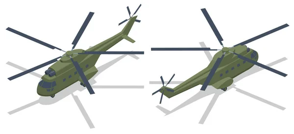 군용 헬리콥터 벡터같은 거지. 수송 헬리콥터. Military Aviation Force — 스톡 벡터