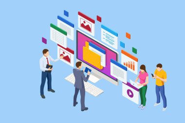 Veritabanındaki Isometric dosyası, belge akışı yönetimi. Çevrimiçi belge veritabanı ve dijital dosya depolama sistemi veya yazılımı. Çevrimiçi dijital veritabanını arşivle