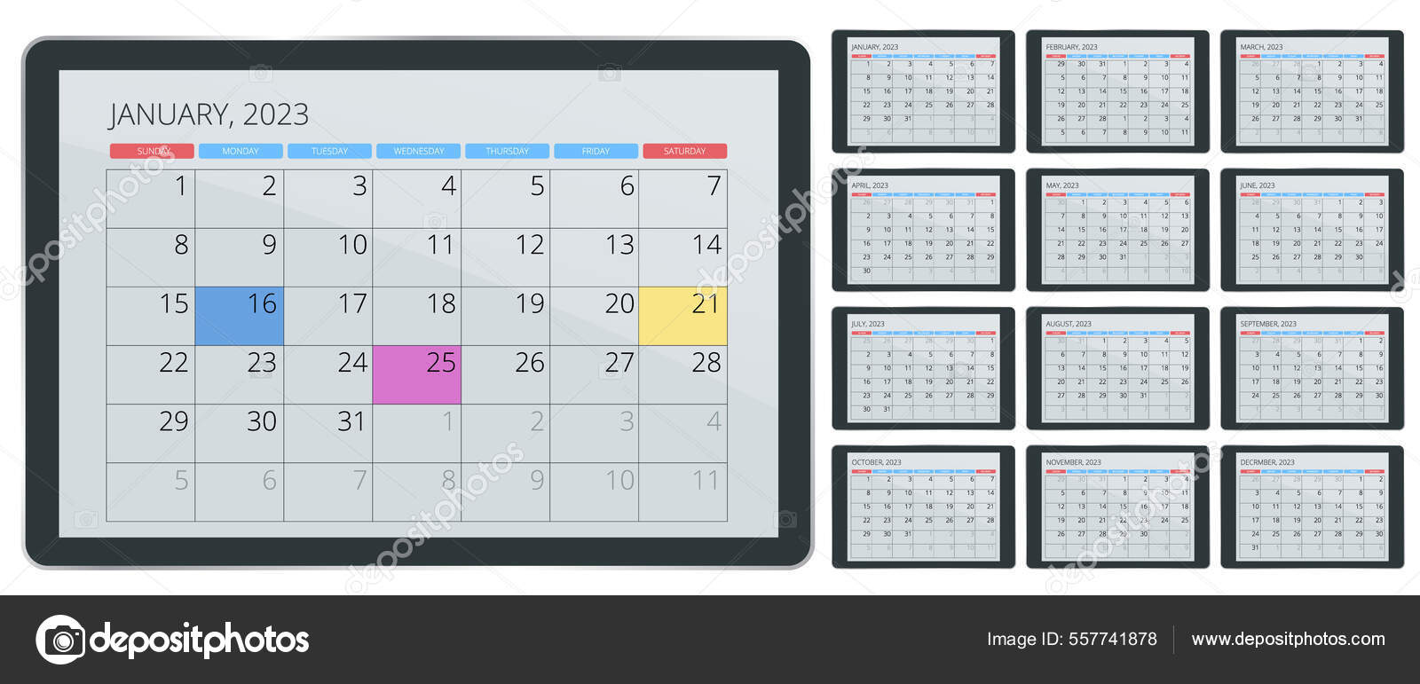 Calendrier Open Office 2023 Golden Sikorka Portfolio: Stock Photos, Vectors, Video, Audio |  Depositphotos
