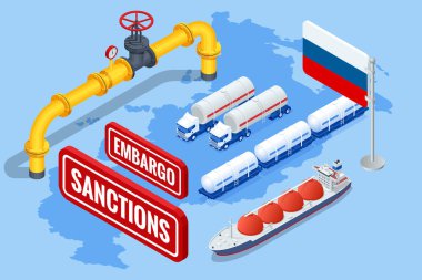 Yaptırımlar, Rus benzin ve petrolüne ambargo. Rusya saldırganı, savaş. Ulaşım, teslimat, doğal gaz transferi