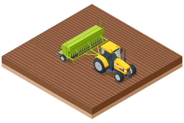 Izometryczny Kultywator Rolniczy Kultywator Jest Elementem Wyposażenia Rolniczego Wykorzystywanym Uprawy — Wektor stockowy