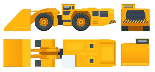 Underground Mining Trucks Underground Loader Excavator Equipment High Mining Industry — Vector de stock