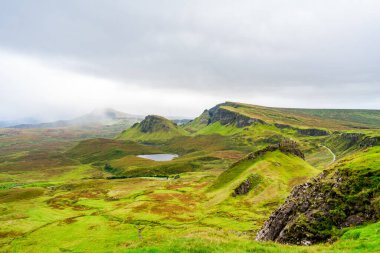 Quiraing landscape on Isle of Skye, Inner Hebrides, Scotland clipart