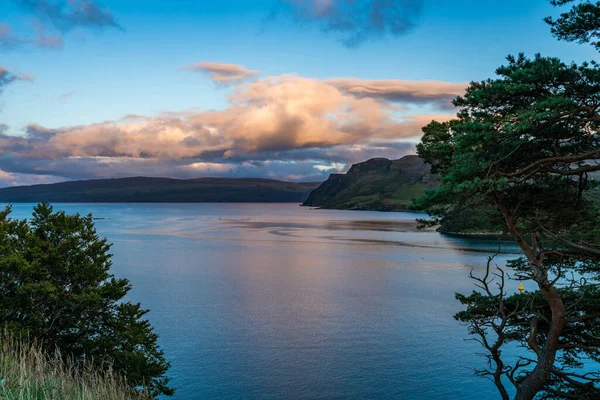 Zachód Słońca Nad Jezioro Loch Portree Isle Skye Szkocja — Zdjęcie stockowe