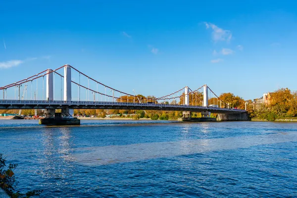 London November 2021 View Chelsea Bridge River Thames West London — Stock Photo, Image