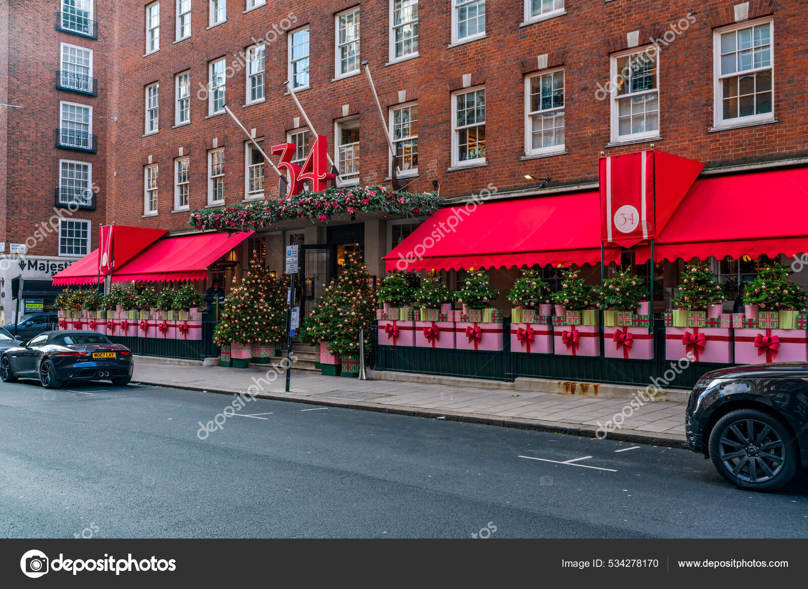 London December 2021 Famous Grill Restaurant Mayfair Decorated