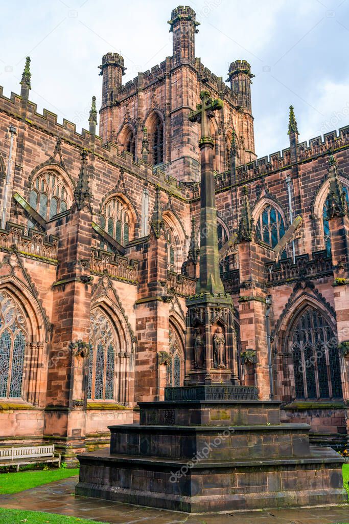Chester Cathedral dedicated to Christ and the Blessed Virgin Mary in the city of Chester, Cheshire, UK.