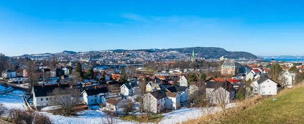 Vista Aérea Panorâmica Trondheim Terceiro Município Mais Populoso Noruega — Fotografia de Stock