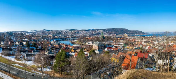 Vista Aérea Panorâmica Trondheim Terceiro Município Mais Populoso Noruega — Fotografia de Stock