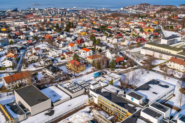 Vedere Aeriană Trondheim Treia Cea Mai Populată Comună Din Norvegia — Fotografie, imagine de stoc