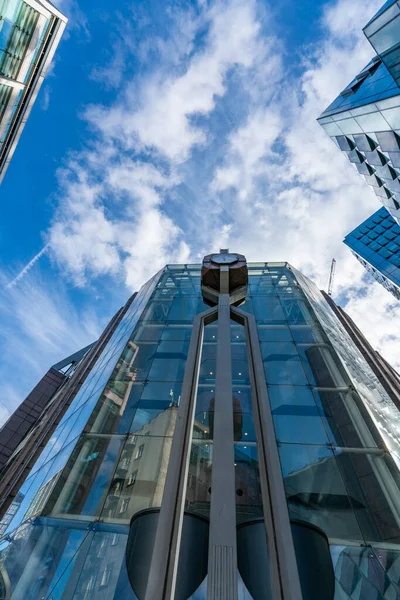 Londra Febbraio 2022 Vista Verso Alto Dei Moderni Grattacieli Nella — Foto Stock