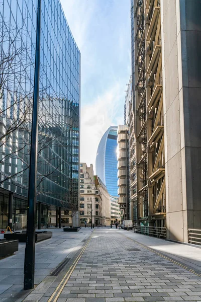 London Ngiltere Şubat 2022 Londra Sokak Manzarası Ana Finans Bölgesi — Stok fotoğraf