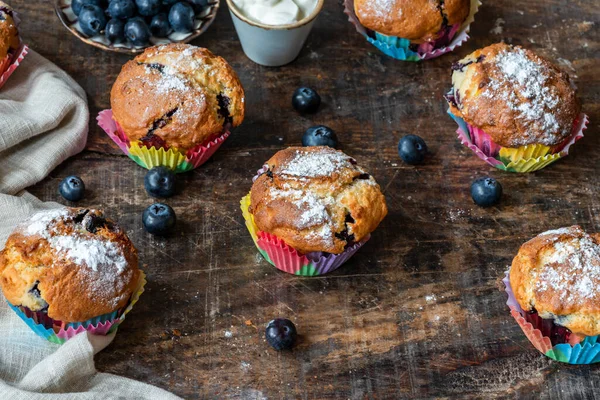 Classic Blueberry Lemon Cupcakes — Foto Stock