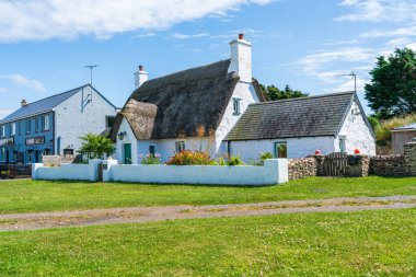 MARLOES, WALES - JULY 05,2022: Marloes is a small picturesque village and parish in Pembrokeshire on the Marloes Peninsula and forms the western tip of the southern shore of St Brides Bay.