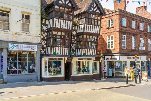 Shrewsbury July 2022 Street View Shrewsbury County Town Shropshire Sits — Fotografia de Stock