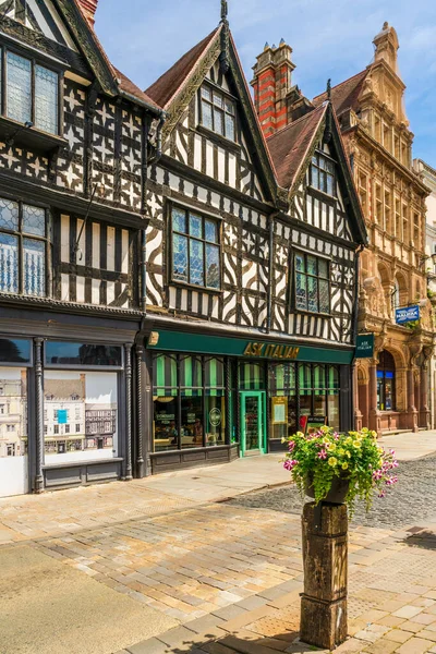 Shrewsbury July 2022 Shops Square Shrewsbury County Town Shropshire Famous — Fotografia de Stock