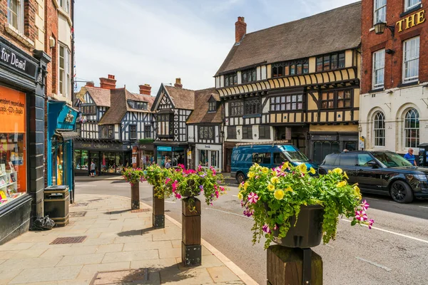 Shrewsbury July 2022 Street View Shrewsbury County Town Shropshire Sits — Fotografia de Stock