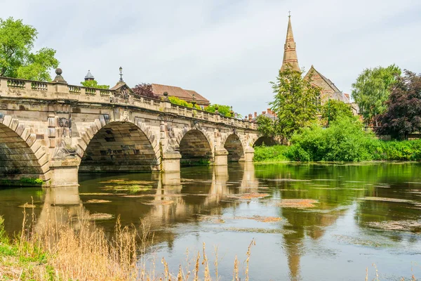 Wiew Engish Bridge United Reformed Church River Severn Shrewsbury Shropshire — Photo
