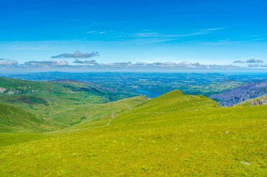 Güneşli bir günde, Snowdon Dağı 'ndan manzara, Galler