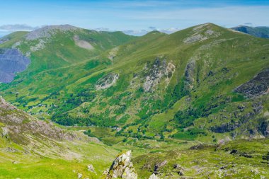Güneşli bir günde, Snowdon Dağı 'ndan manzara, Galler