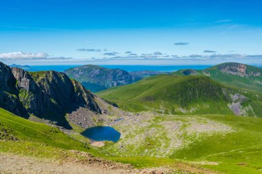Güneşli bir günde, Snowdon Dağı 'ndan manzara, Galler