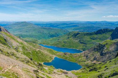 Güneşli bir günde, Snowdon Dağı 'ndan manzara, Galler