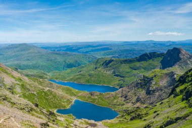 Güneşli bir günde, Snowdon Dağı 'ndan manzara, Galler