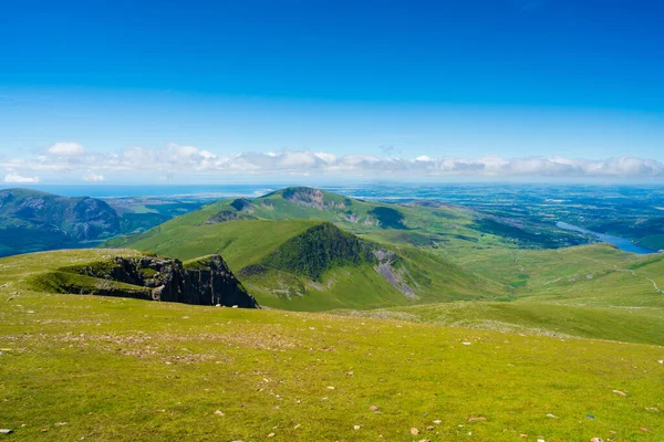 Ein Malerischer Blick Vom Mount Snowdon Einem Sonnigen Tag Wales — Stockfoto