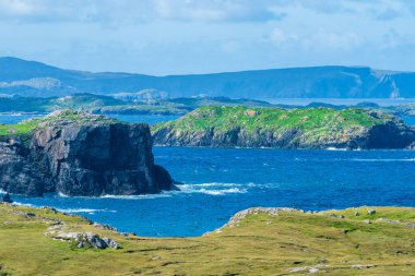 Sea and Gneiss metamorphic rocks near Butt of Lewis on the Isle of Lewis, Scotland, UK
