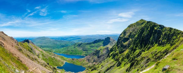 Scenic Panoramic View Mount Snowdon Bright Sunny Day Wales — Stok fotoğraf