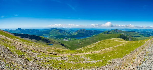 Scenic Panoramic View Mount Snowdon Bright Sunny Day Wales — 스톡 사진
