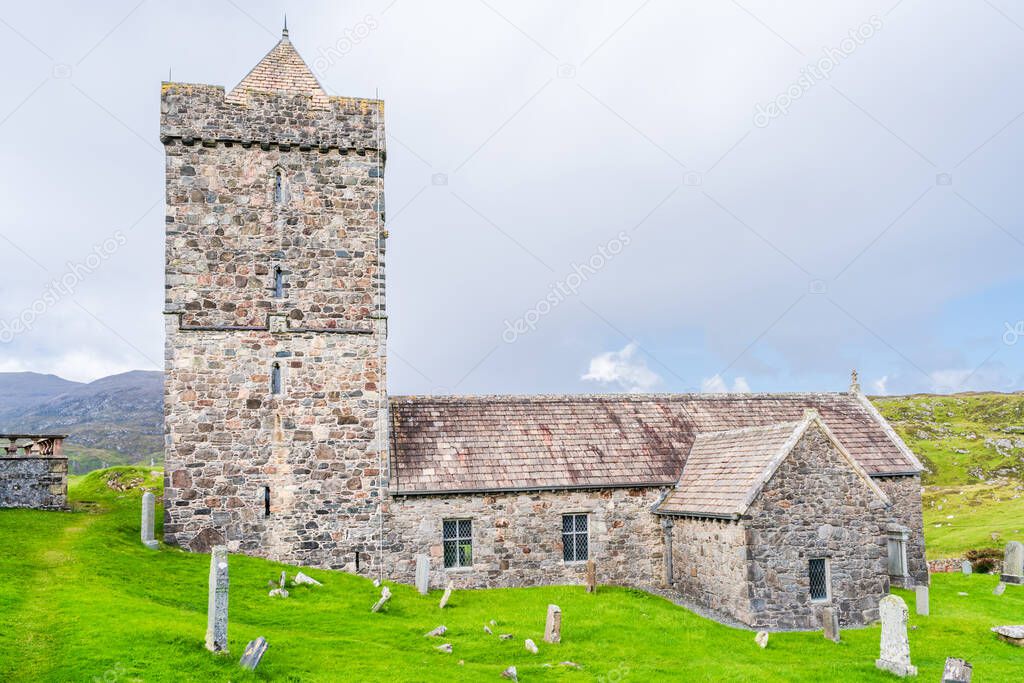 St Clement's Church (also known as Eaglais Roghadail or Rodal Church) in Rodel, Isle of Harris, Scotland