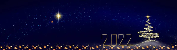 새 해인 2022 년 - 크리스마스 트리 가 하늘에서 분리되다. — 스톡 사진