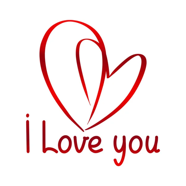 I love you. Valentines day calligraphy card — Stock Photo, Image