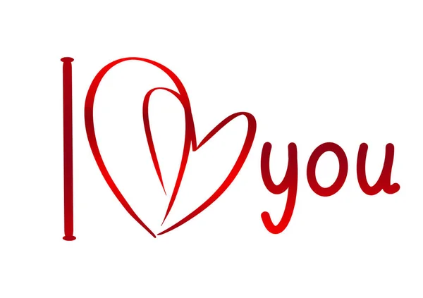 Eu amo-te. Dia dos Namorados cartão de caligrafia — Fotografia de Stock