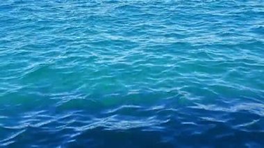 Güzel mavi su yüzeyi. Su hattı dalgalanması ile soyut arkaplan.