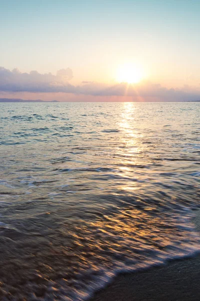 Sunrise Greek Beach Sea Landscape — Fotografia de Stock
