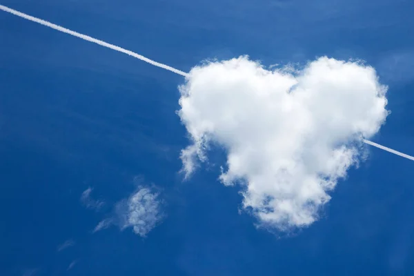 Valentines Day Background Heart Shaped Clouds Blue Sky — Stock Photo, Image