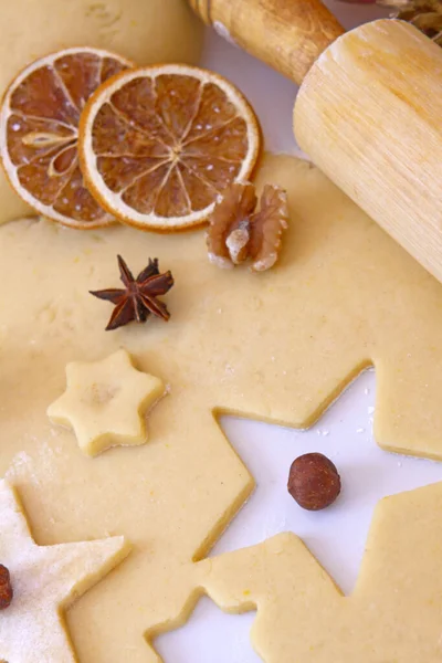 Biscuits Noël Sont Faits Maison Nourriture Vacances — Photo