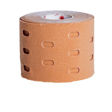 Rusya, YAROSLAVL - 02 Mart 2021. Sağlam yüz ve boyun derisi için bej renkli kinesio bantları