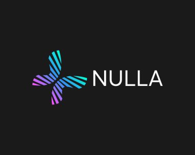 Beyaz çizgili renkli kelebek vektör logosu. Evrensel minimal güzellik salonu, kozmetik, spa sembolü logosu tasarımı.