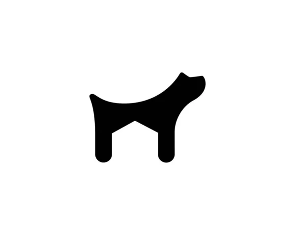 Chien, modèle de conception de logo maison. Abri créatif minimaliste, soin des animaux de compagnie, icône de signe vectoriel hôtel chien logotype. — Image vectorielle