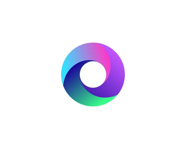 Abstract bright gradient circle vector logotype. Creative 3d ring, letter O, zero icon symbol logo design. — Stock Vector