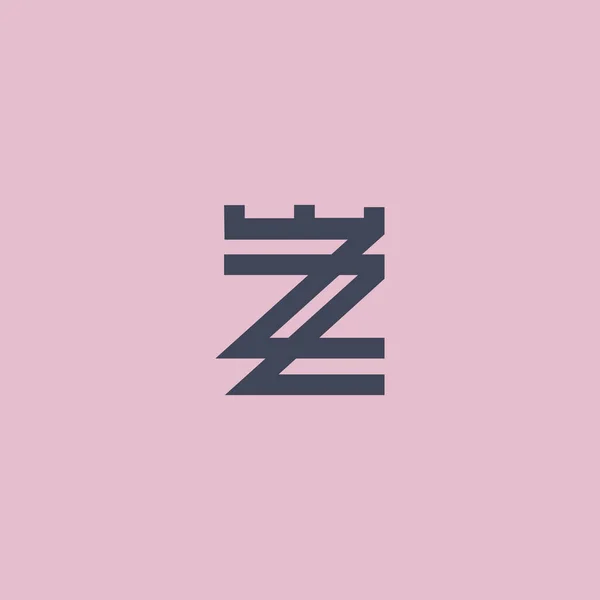 Abstract letter Z with crown line logo design. Creative minimalist vector logotype icon symbol. — Stockvector